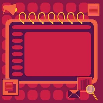 Blank Opened Spiral Notebook With A Calculator And A Pen Placed Over A Table Stock Illustration