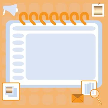 Blank Opened Spiral Notebook With A Calculator And A Pen Placed Over A Table Stock Illustration