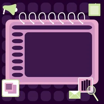 Blank Opened Spiral Notebook With A Calculator And A Pen Placed Over A Table Stock Illustration