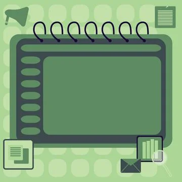Blank Opened Spiral Notebook With A Calculator And A Pen Placed Over A Table Stock Illustration