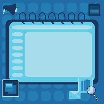 Blank Opened Spiral Notebook With A Calculator And A Pen Placed Over A Table Stock Illustration