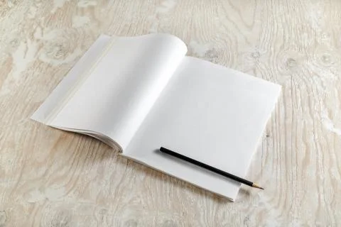 Blank opened textbook Stock Photos