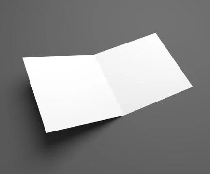 Blank opening 3d illustration square two-leaf greeting card Stock-Illustration