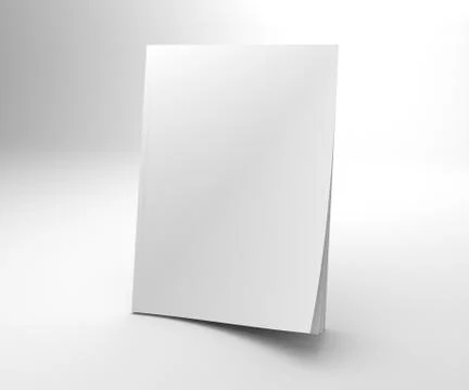 Blank opening corner 3D illustration magazine mock up. Stock-Illustration