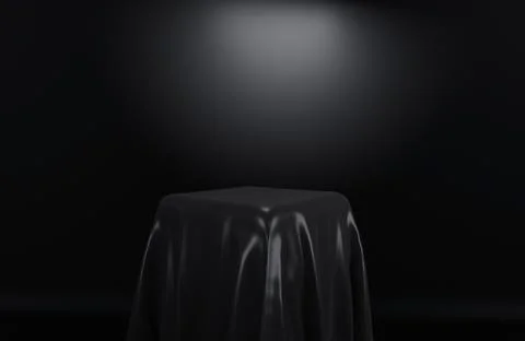 Blank Or Empty Empty Podium With Cloth And Fabric Black Colors Display Backgr Stockillustratie