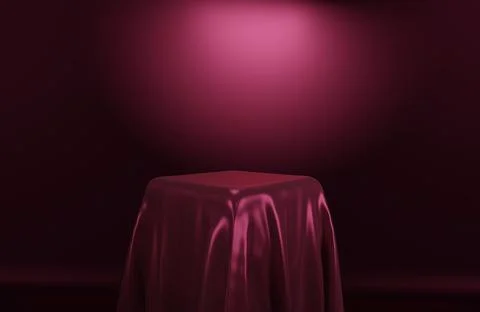 Blank Or Empty Podium With Cloth Enhanced Dark Colors Display Background 3D R Stock Illustration