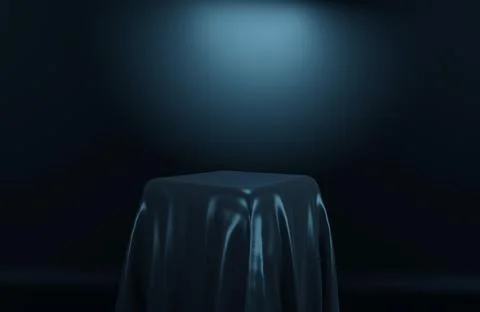Blank Or Empty Stage With Fabric Minimal Dark Blue Colors Background Presenta Stock Illustration