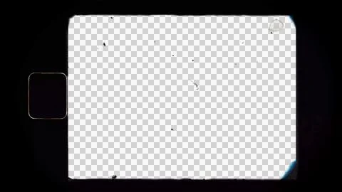 Blank or empty super 8 film filmgrain dust and scratches. Opacity or screen.. Illustrazione stock