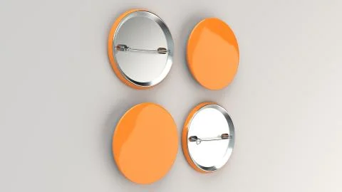 Blank orange badge on white background Stock Illustration