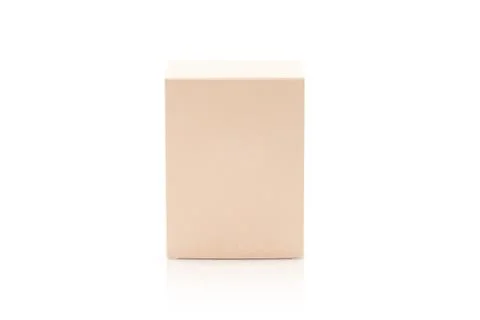 Blank orange product packaging box mockup for your design isolated on white.. Stock Photos