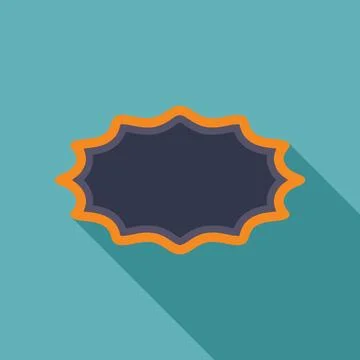 Blank orange wavy starburst shape on turquoise background Illustrazione stock