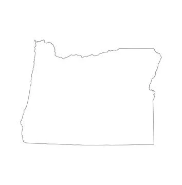 Blank Oregon vector map silhouette illustration isolated on white Stock-Illustration