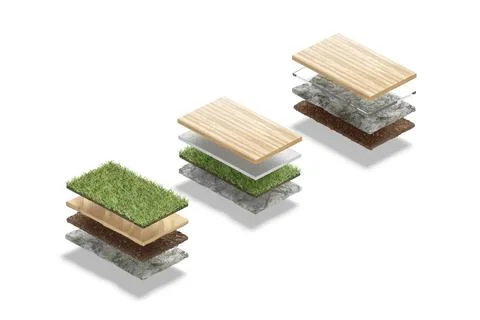 Blank organic material layers mockup set, isolated Stock Illustration