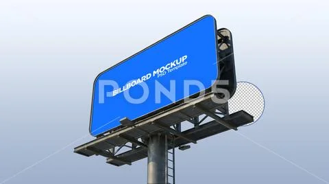 Blank Outdoor Horizontal Billboard Mockup on City Street for Advertising and Mar PSD Template