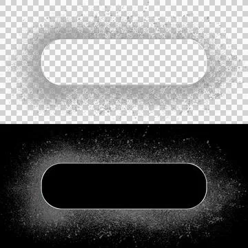 Blank Oval Pill Frame UI Template with Spray Paint Powder Effect and Glow Textur Stock Illustration