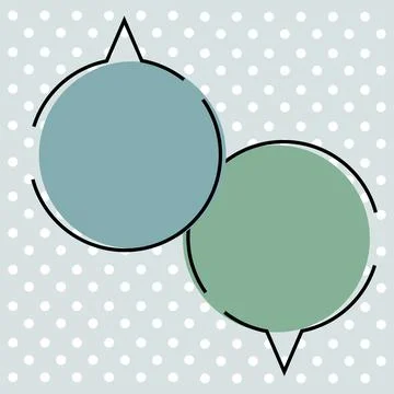 Blank Oval Thought Bubbles With Designs Over Colorful Background. Design Chat イラスト素材