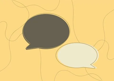 Blank Oval Thought Bubbles With Designs Over Colorful Background. Design Chat イラスト素材