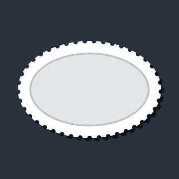 Blank oval white paper postage stamp Illustrazione stock