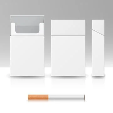 Blank Pack Package Box Of Cigarettes 3D Vector Realistic Illustration Stock Illustration