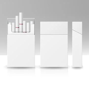 Blank Pack Package Box Of Cigarettes 3D Vector Realistic Mock Up. Product Stock Illustration