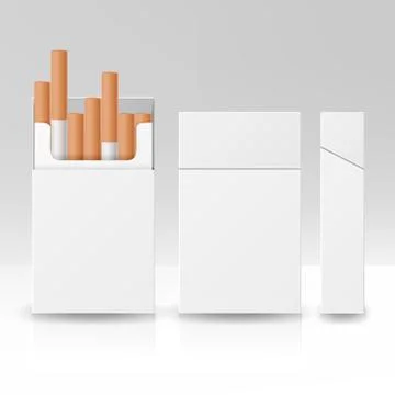 Blank Pack Package Box Of Cigarettes 3D Vector Carton Template For Design Stock Illustration