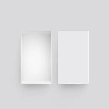Blank package Box. Isolated on white background. 3D render Illustrazione stock