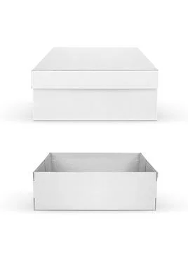 Blank package Box. Isolated on white background Stock Photos