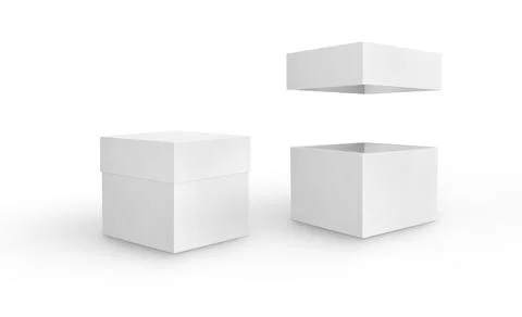 Blank package Box. Isolated on white background Stock Photos