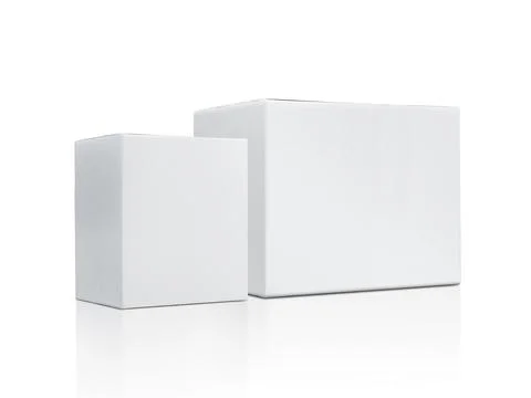 Blank package Box. Isolated on white background Stock Photos