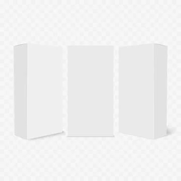 Blank package box set on transparent background. Vector Stock Illustration