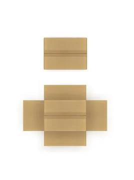 Blank packaging boxes - open mockup, isolated on white background Stock Photos