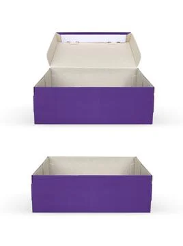 Blank packaging boxes - open mockup, isolated on white background Foto stock