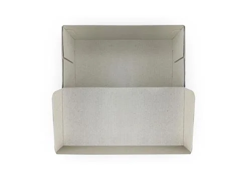 Blank packaging boxes - open mockup, isolated on white background Stock Photos