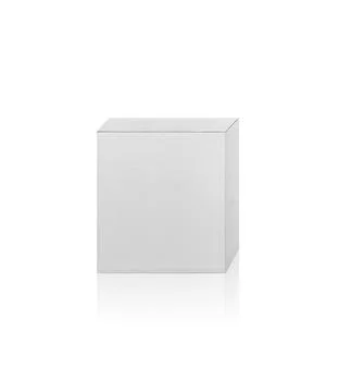 Blank packaging white cardboard box isolated on white background ready for pa Stock Illustration