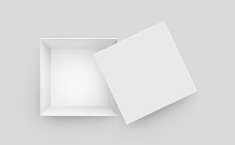 Blank packaging white cardboard box isolated on white background ready for pa Stock Photos