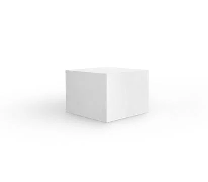 Blank packaging white cardboard box isolated on white background ready for pa Foto stock