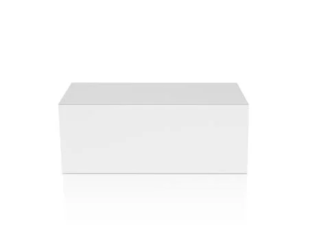 Blank packaging white cardboard box isolated on white background ready for pa Stock Photos