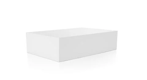 Blank packaging white cardboard box isolated on white background ready for pa Stock Photos