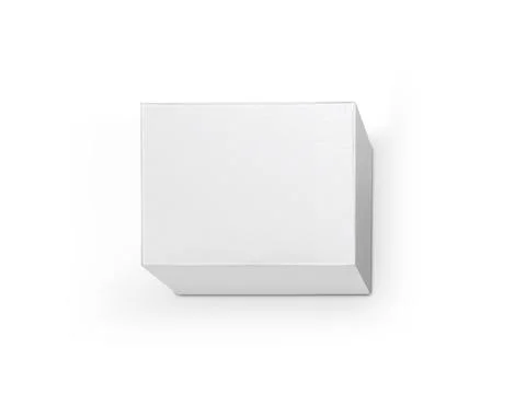 Blank packaging white cardboard box isolated on white background ready for pa Stock Photos