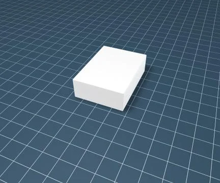 Blank packing on blue squared surface - 3d illustration Illustrazione stock