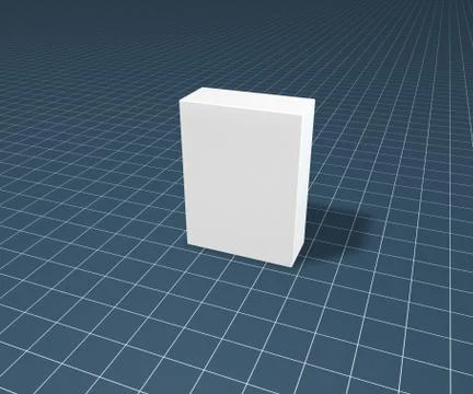 Blank packing on blue squared surface - 3d illustration Illustrazione stock