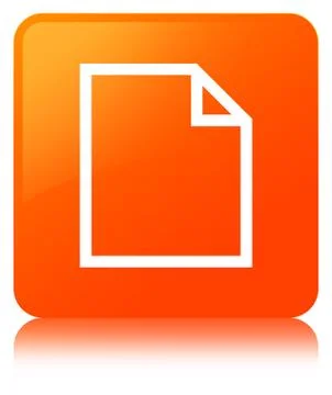Blank page icon orange square button Illustrazione stock