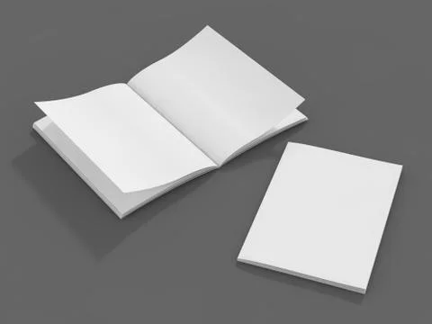 Blank page or notepad for mockup or simulations. 3D Stockillustratie