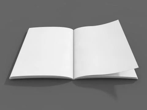 Blank page or notepad for mockup or simulations. 3D Ilustração Stock