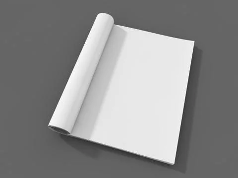 Blank page or notepad for mockup or simulations. 3D Stockillustratie