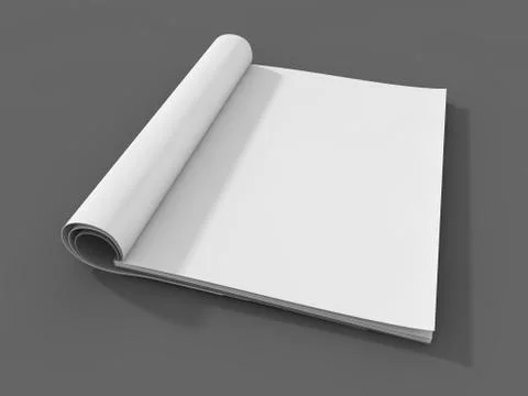 Blank page or notepad for mockup or simulations. 3D 스톡 일러스트