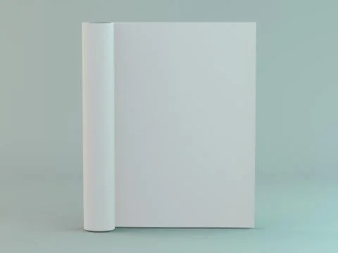 Blank page or notepad for mockup or simulations. 3D Illustrazione stock