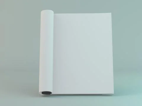 Blank page or notepad for mockup or simulations. 3D 스톡 일러스트