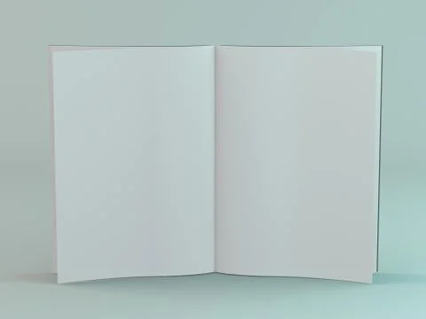 Blank page or notepad for mockup or simulations. 3D 스톡 일러스트