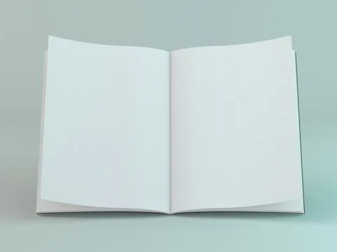 Blank page or notepad for mockup or simulations. 3D 스톡 일러스트